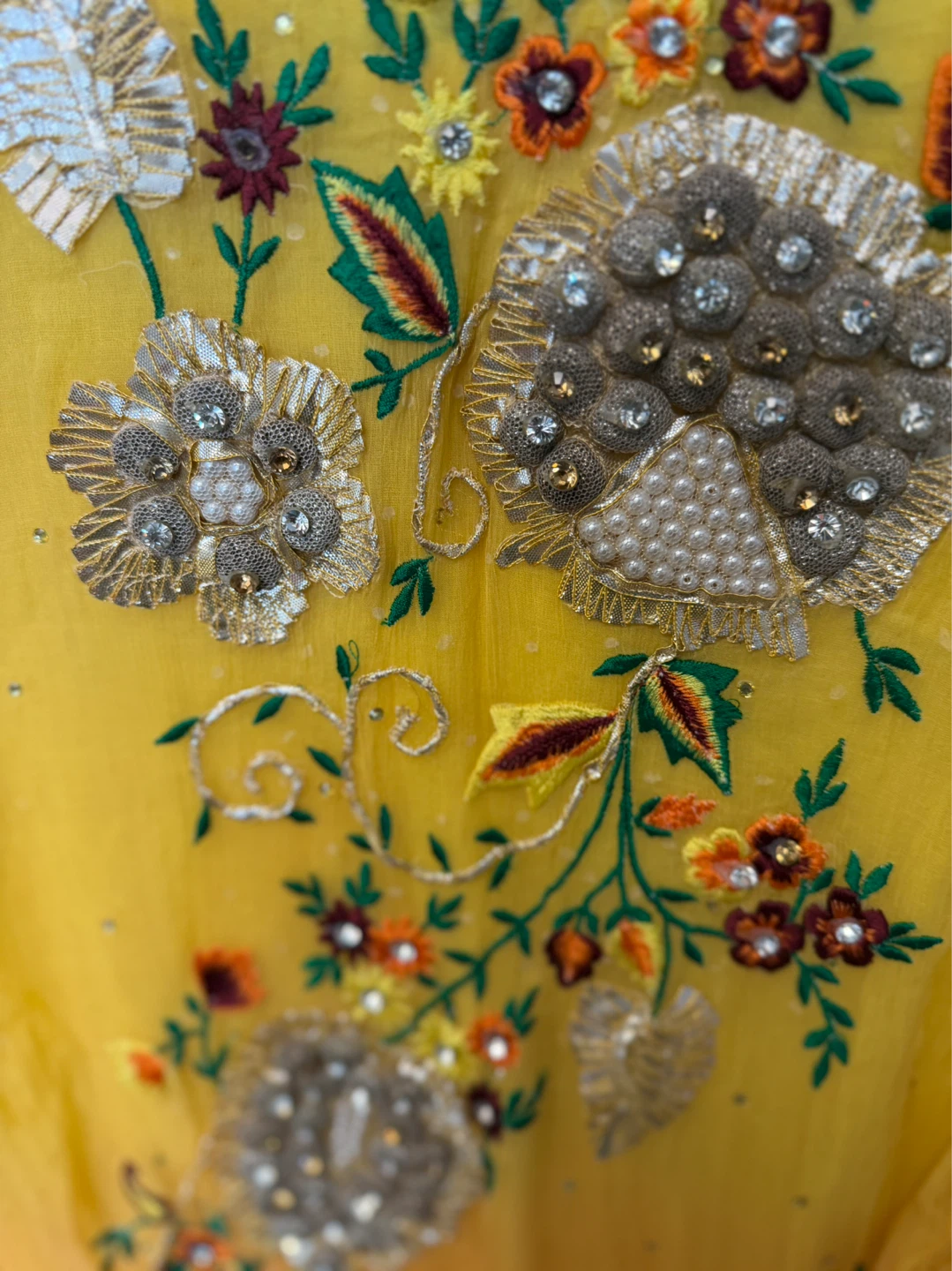 Arwia's Yellow & Orange Ombre Embroidered Kurti - photo 4