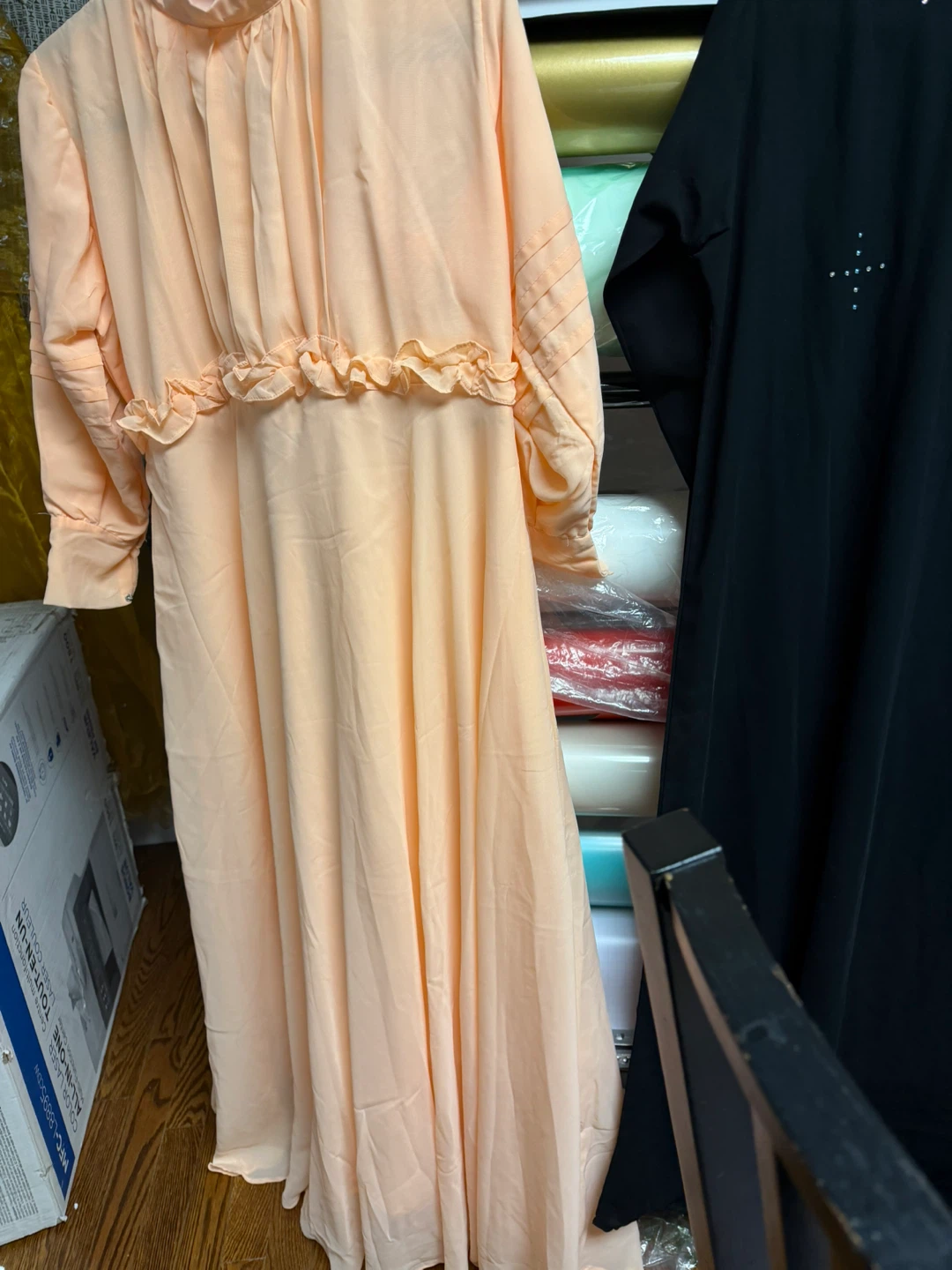 Black Abaya with Rhinestone Embellishments