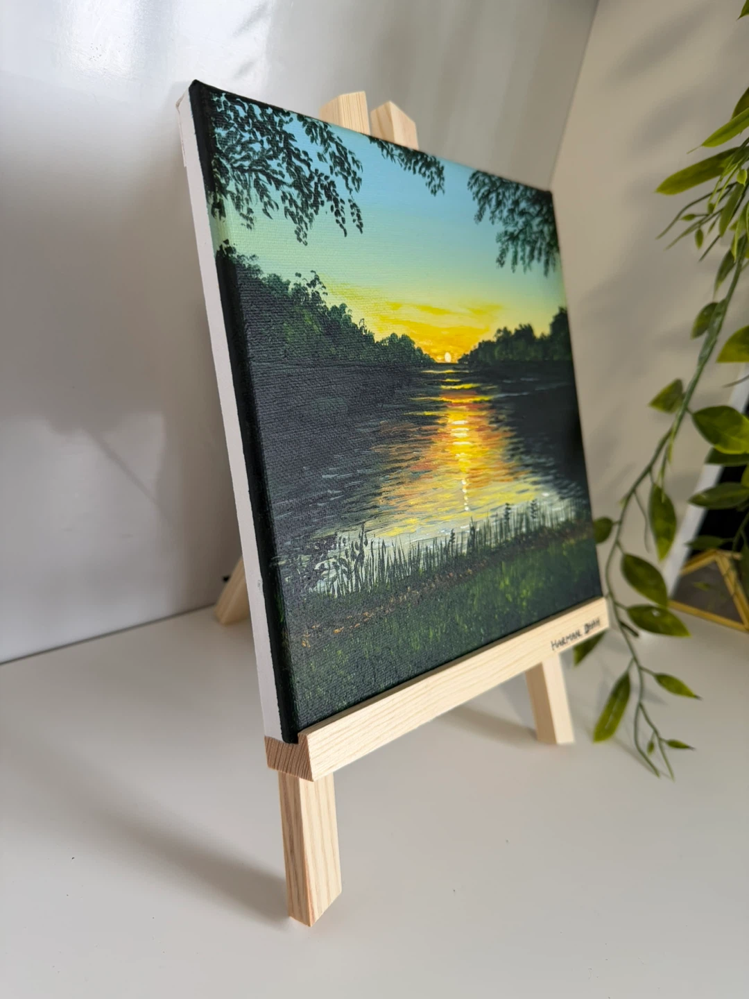 Hand Painted Sunset Art (8x8)inches - photo 2