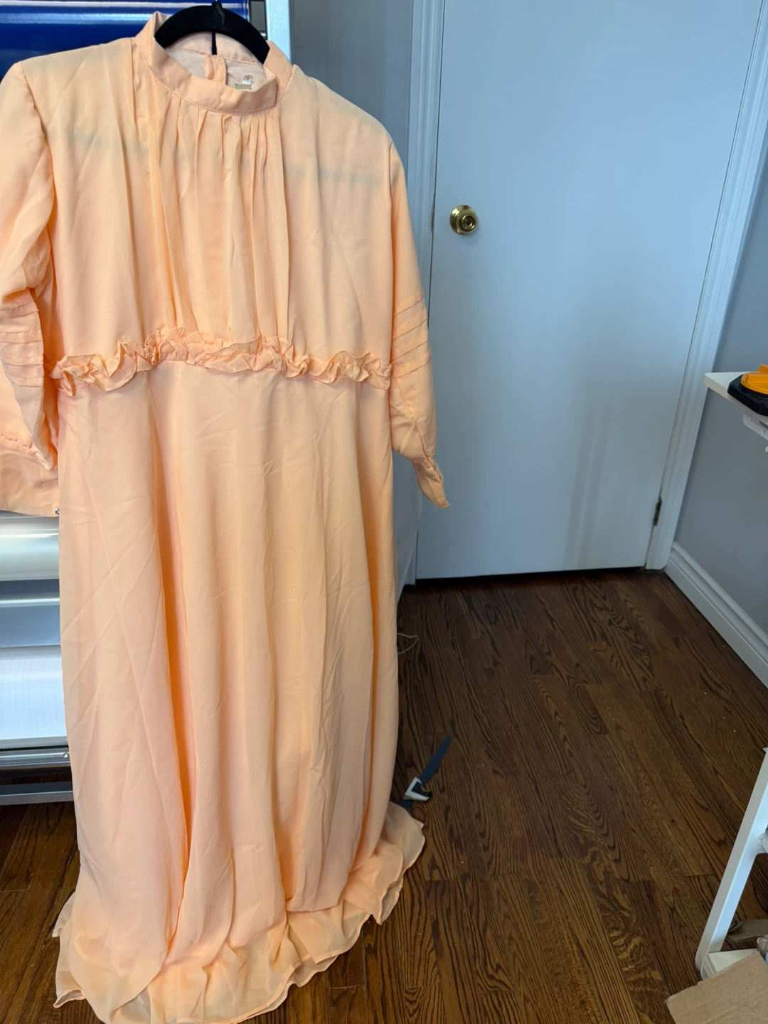 Zimina Peach Ruffled Maxi Dress Size 7 - photo 2