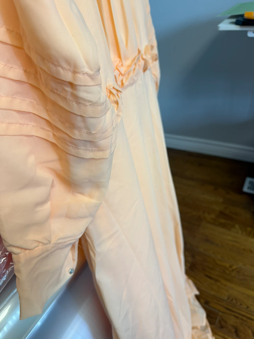 Zimina Peach Ruffled Maxi Dress Size 7 - photo 4