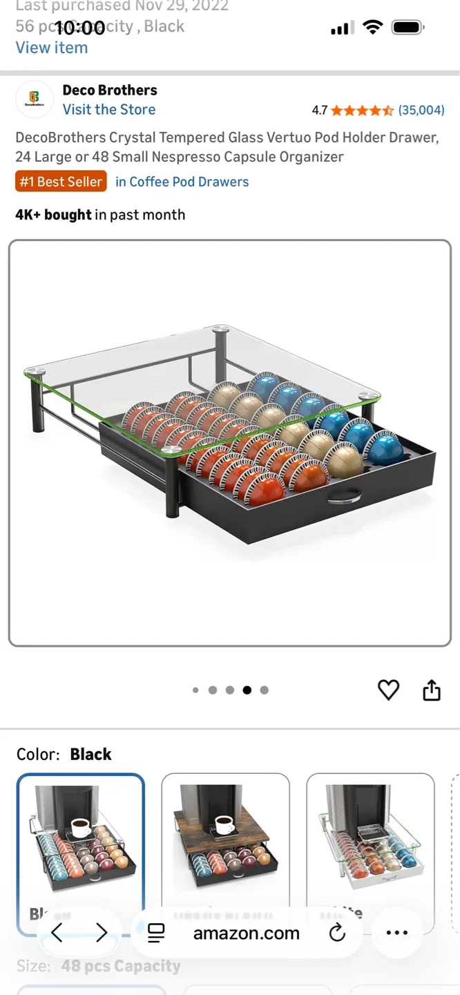 Nespresso Pod Holder Drawer - Black