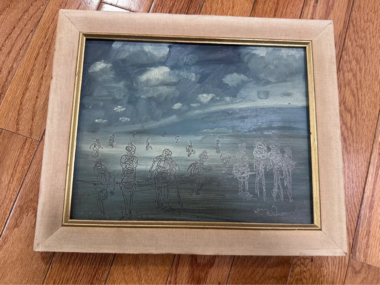 Framed Oil Painting "Figures in a Landscape" Signed F.Graham 87