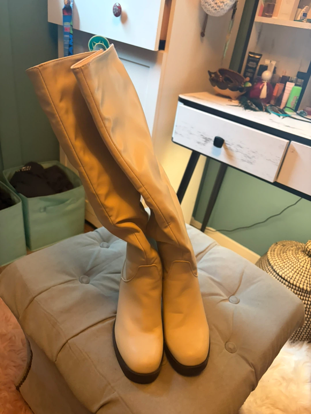 Brown Ruched Slouch Boots - photo 3