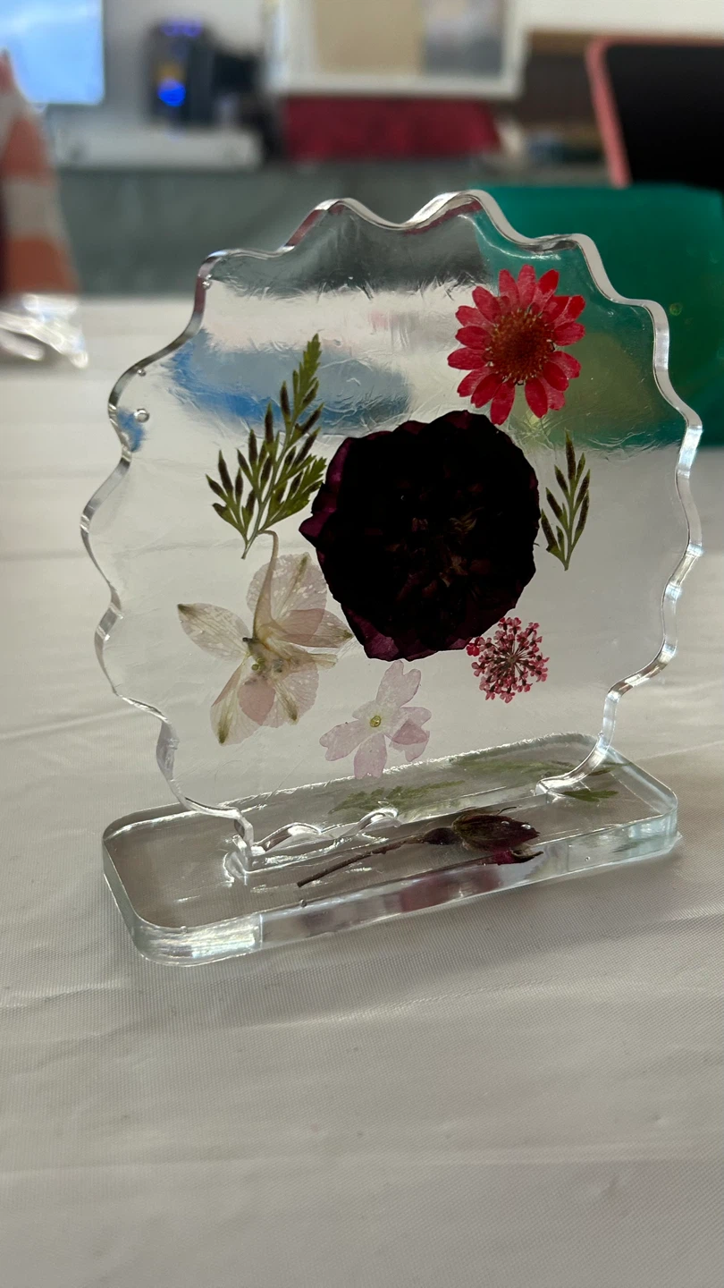 Resin Coaster Stand with REAL Dried Flowers