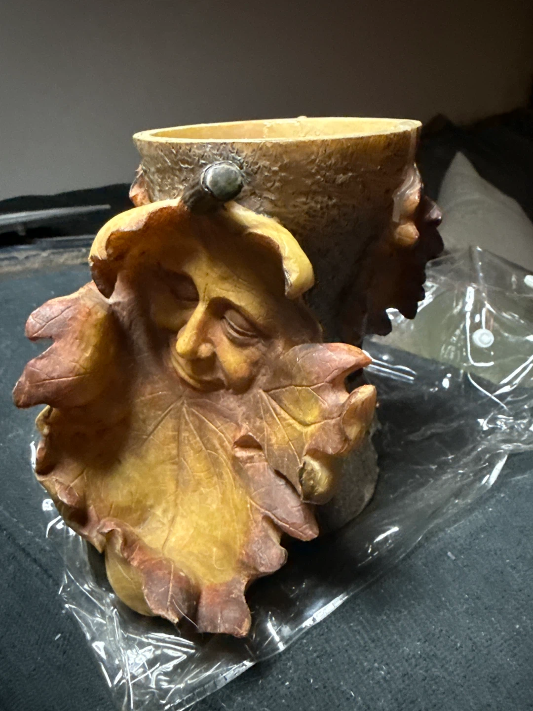 Decorative Leaf Face candle holder - photo 2