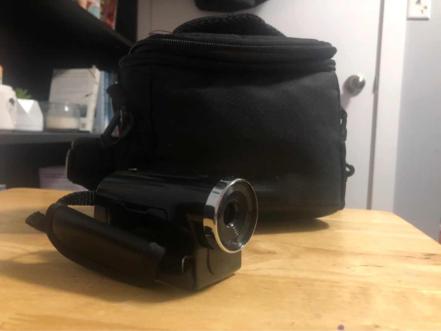 Black Digital Camcorder with Carrying Case