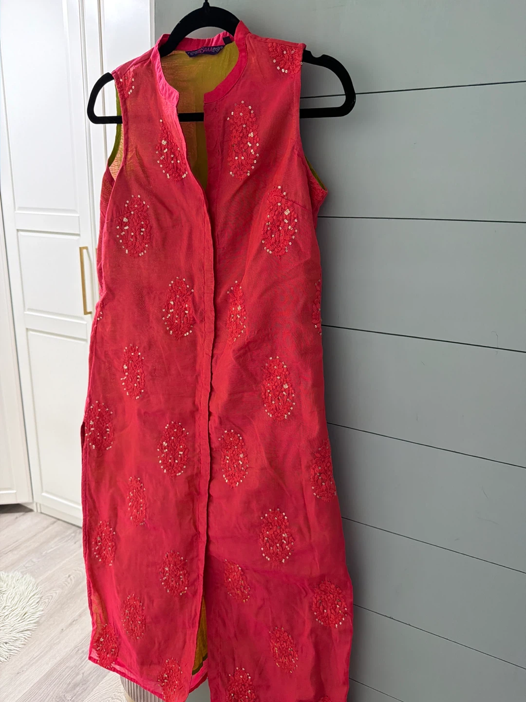 Women's Pink Kurti with Matching Pants - S