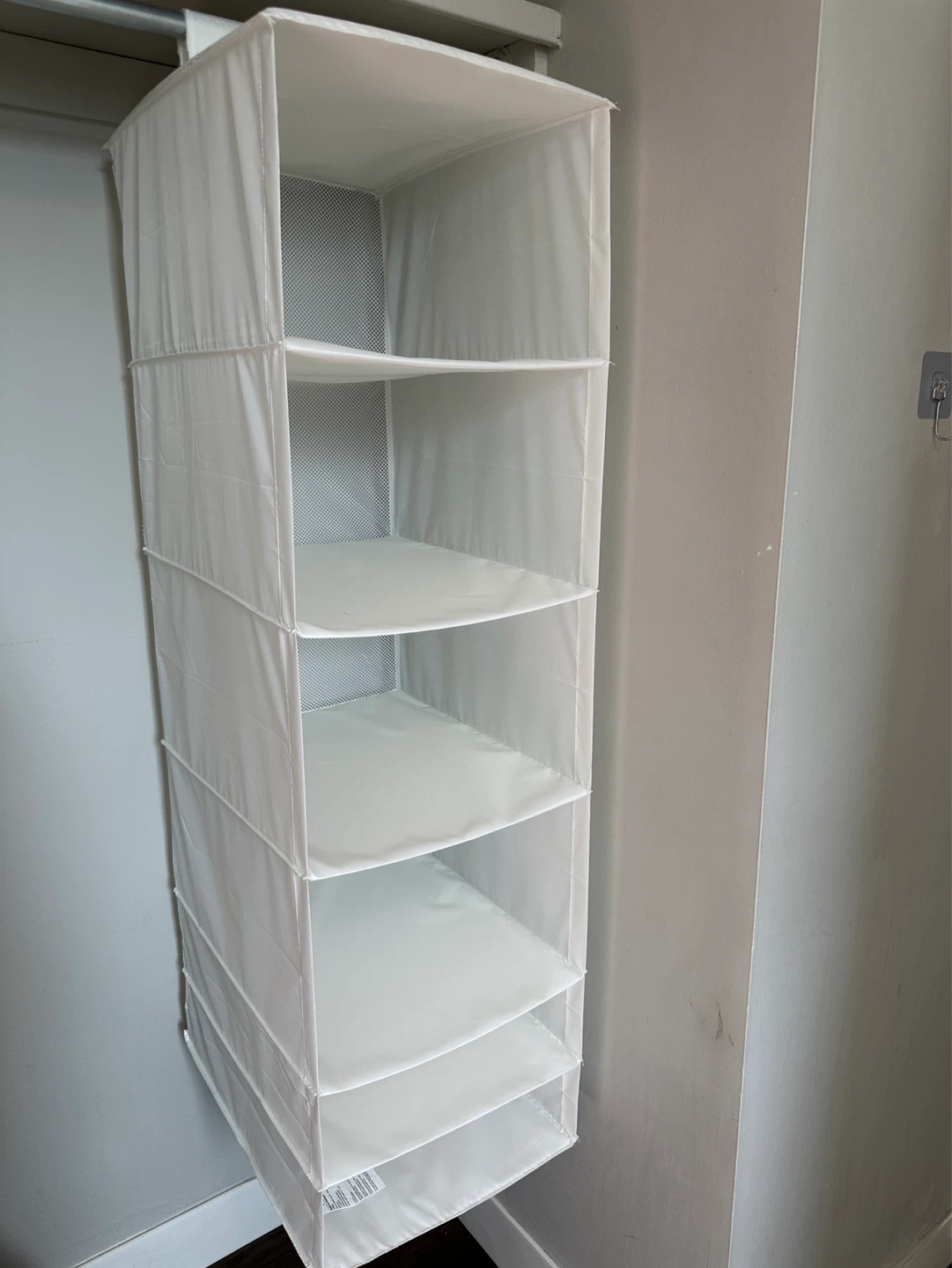 Ikea White 6 Shelf Hanging Closet Organizer