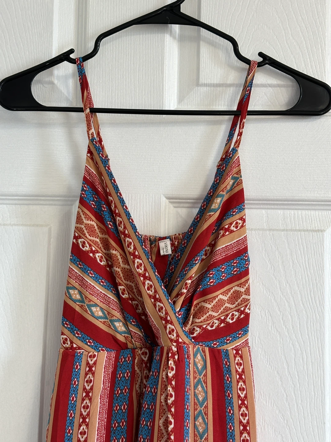 Women's Red Patterned Maxi Dress - photo 2