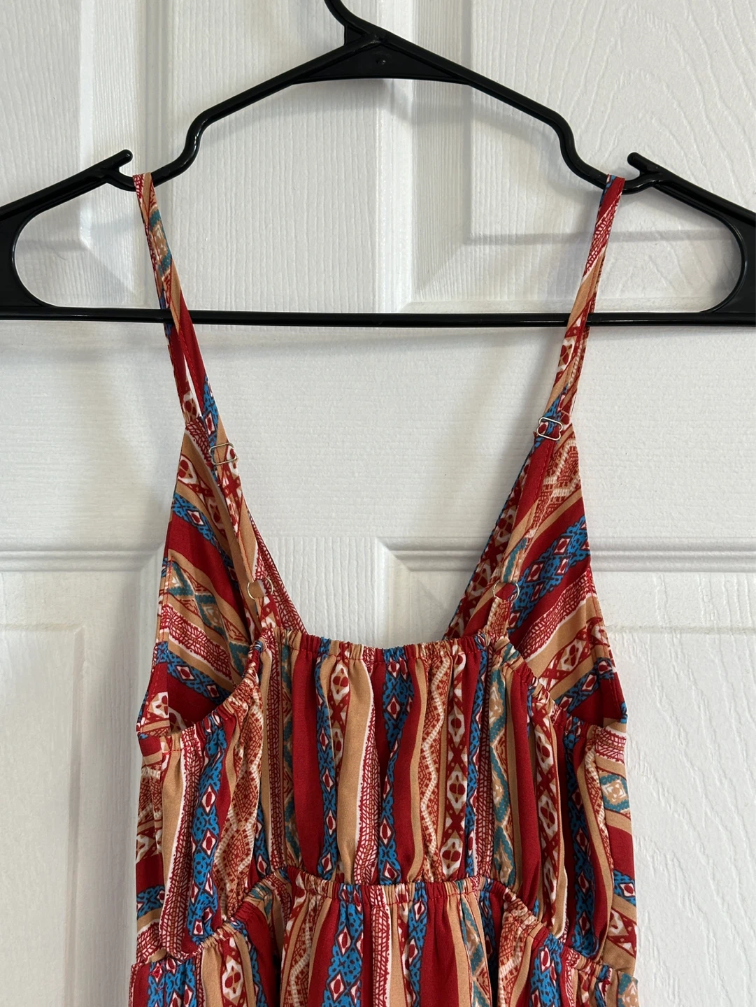 Women's Red Patterned Maxi Dress - photo 3