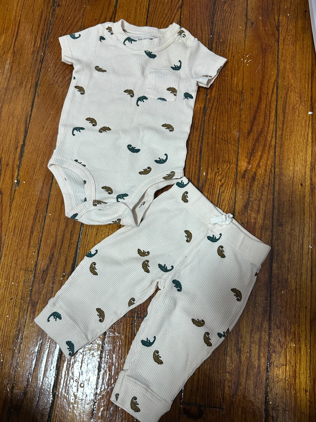 Baby Outfit Set - Strawberry & Dinosaur Prints - photo 2