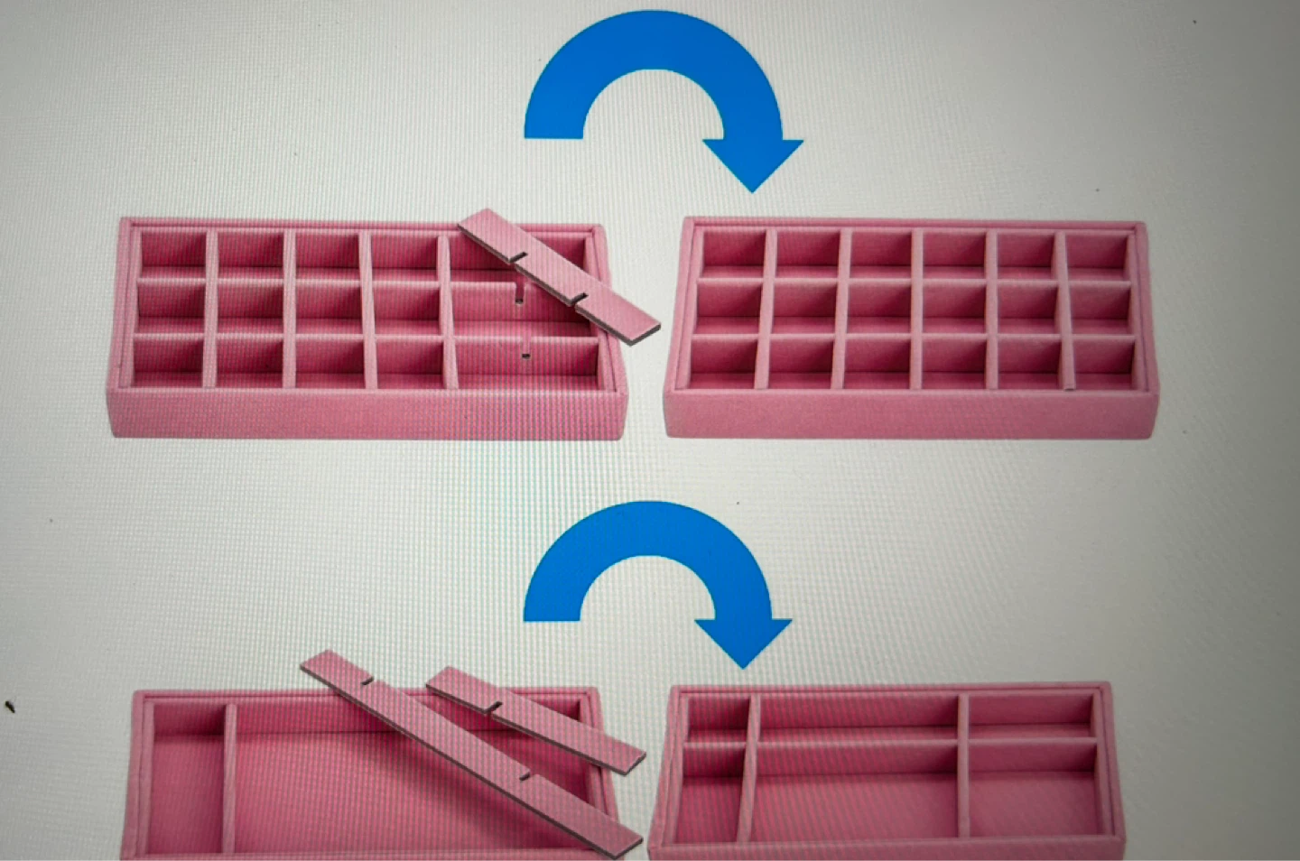Set of 5- Pink Velvet Jewelry Organizer Tray Set - photo 5