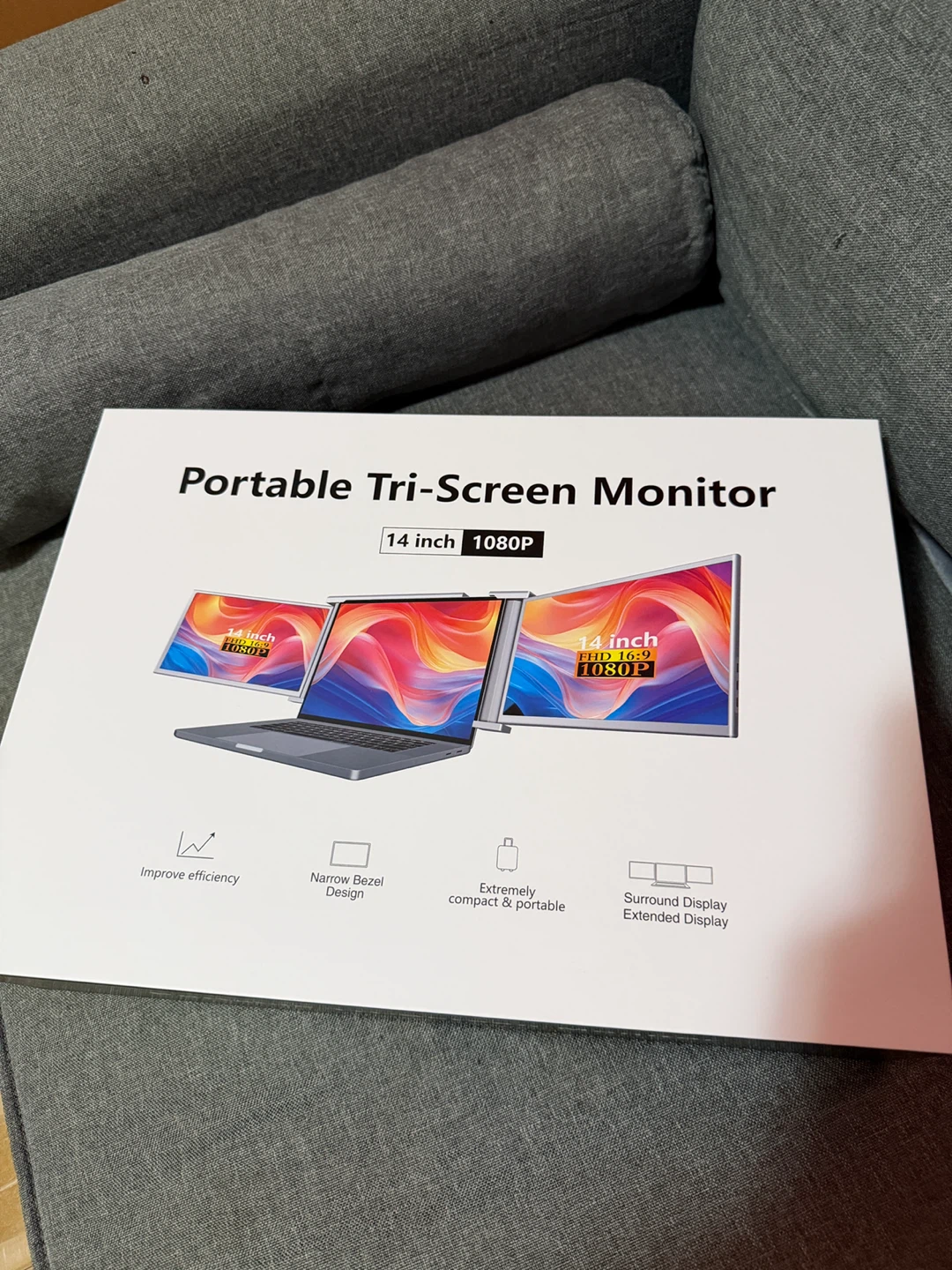 Triple Laptop Screen Extender 2×14” FHD IPS 315° - Plug & Play - photo 2