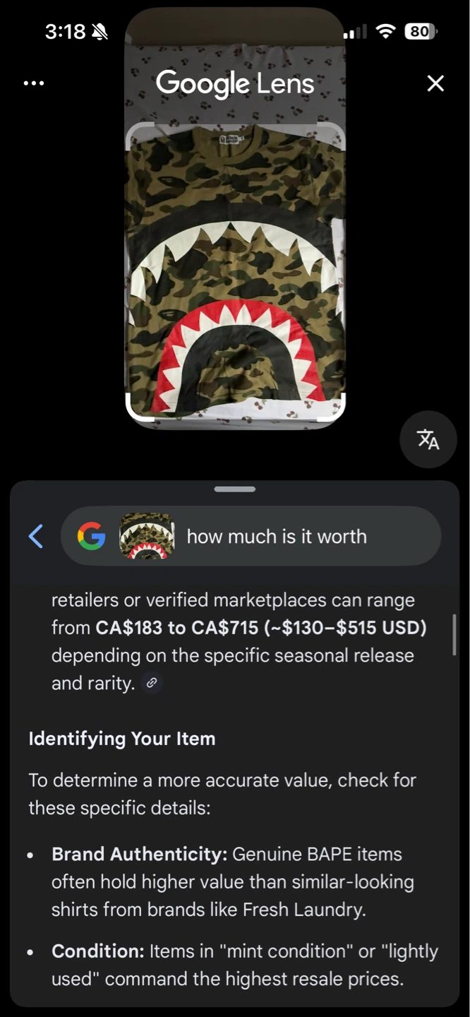 BAPE Camo Shark T-Shirt