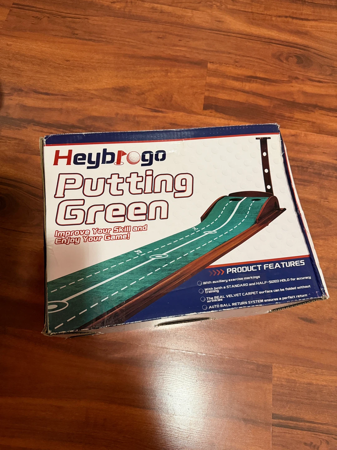 Indoor Golf Putting Mat - Wooden Base Velvet Surface - photo 2