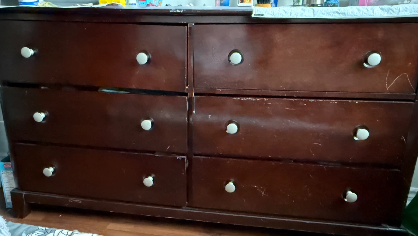 Queen size Velvet Tufted Headboard and Bed Frame and a Dresser - photo 3