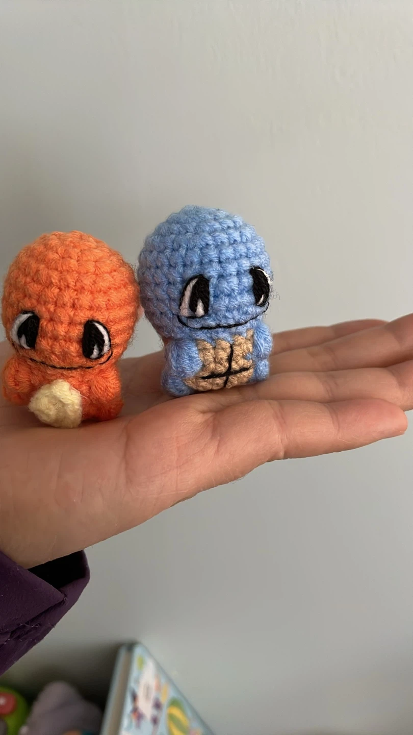 Crocheted Charmander & Squirtle Pokemon