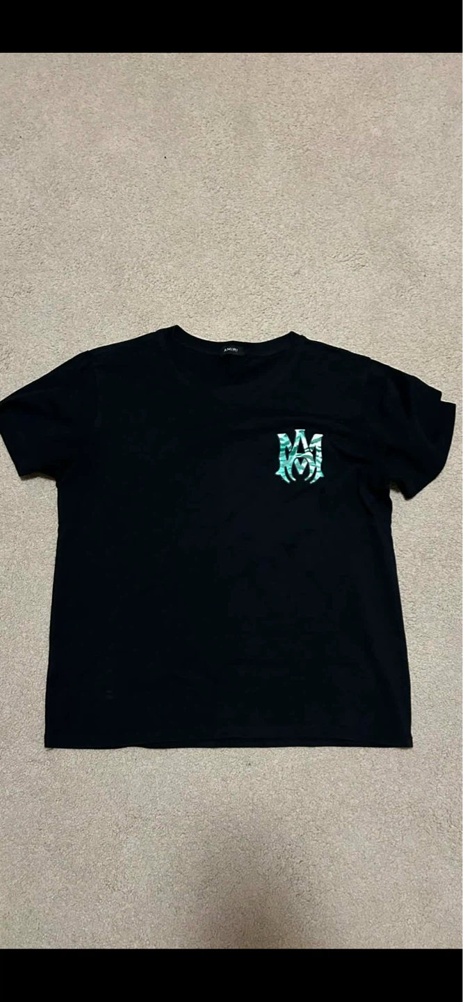 Amiri Black T-Shirt with Drip Logo - photo 2