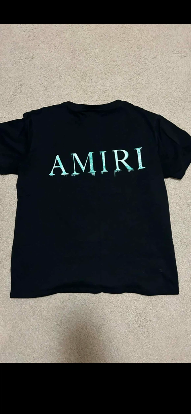 Amiri Black T-Shirt with Drip Logo