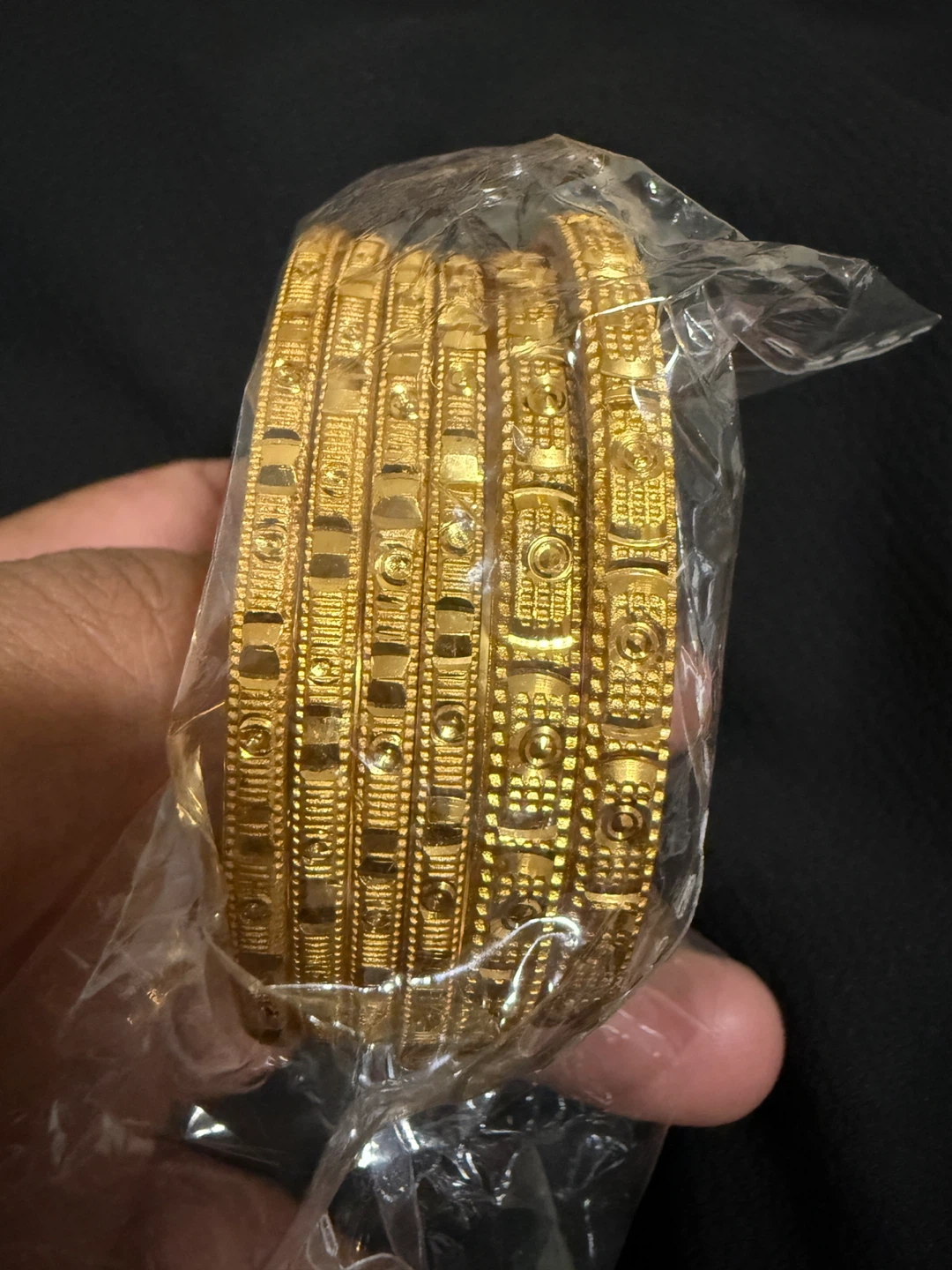 Gold-tone Jewellery Set with Bangles - photo 3