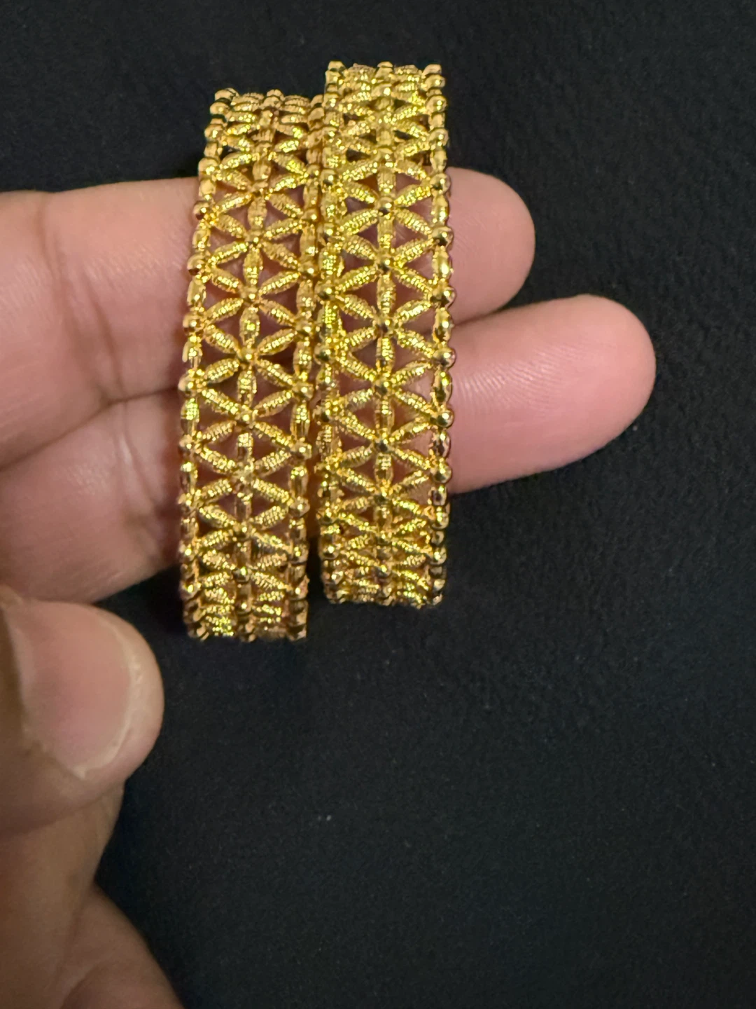 Gold-tone Jewellery Set with Bangles - photo 5