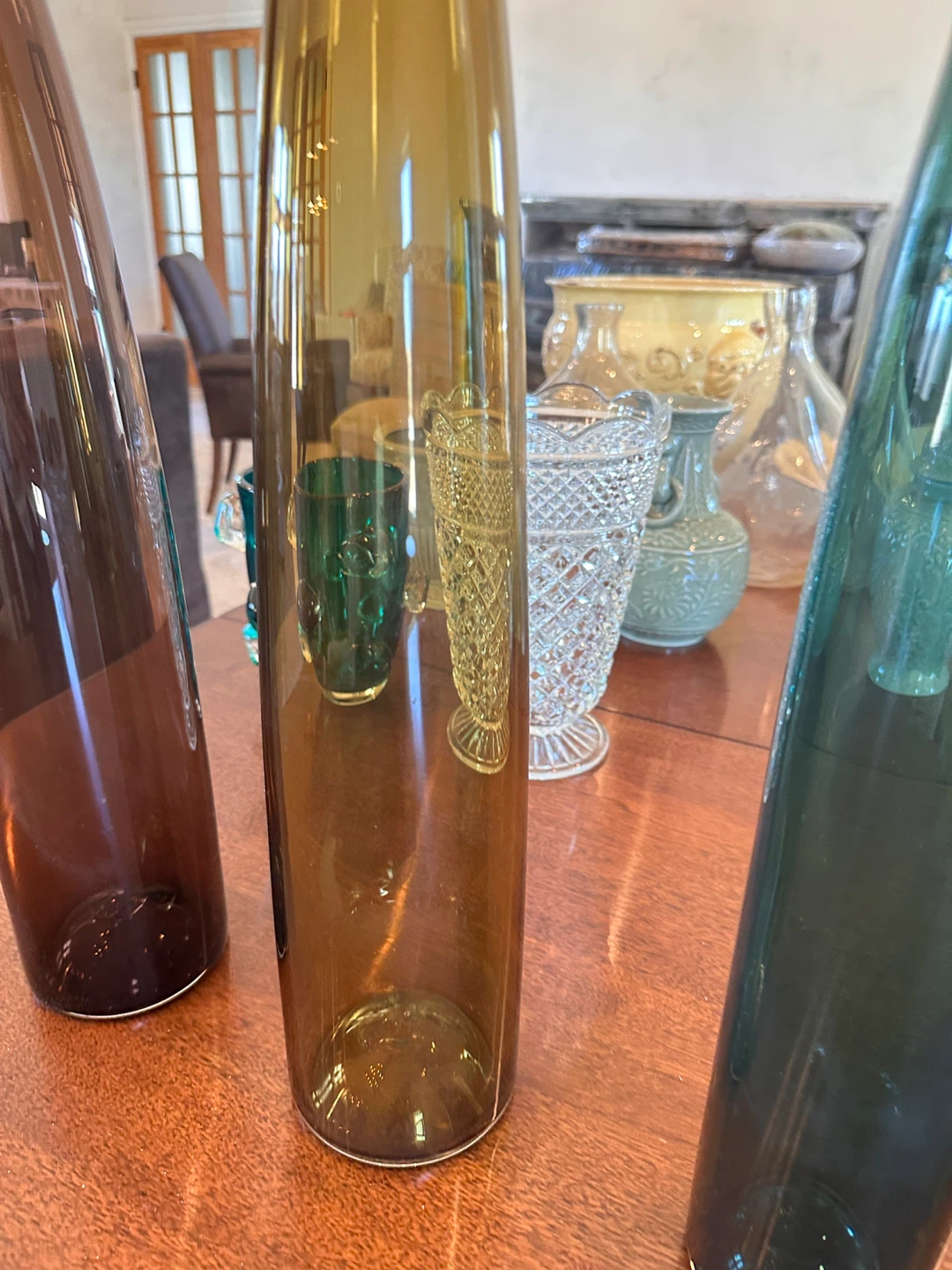 Colorful Handblown 30” Tall Glass Vases (set of 4) - photo 4