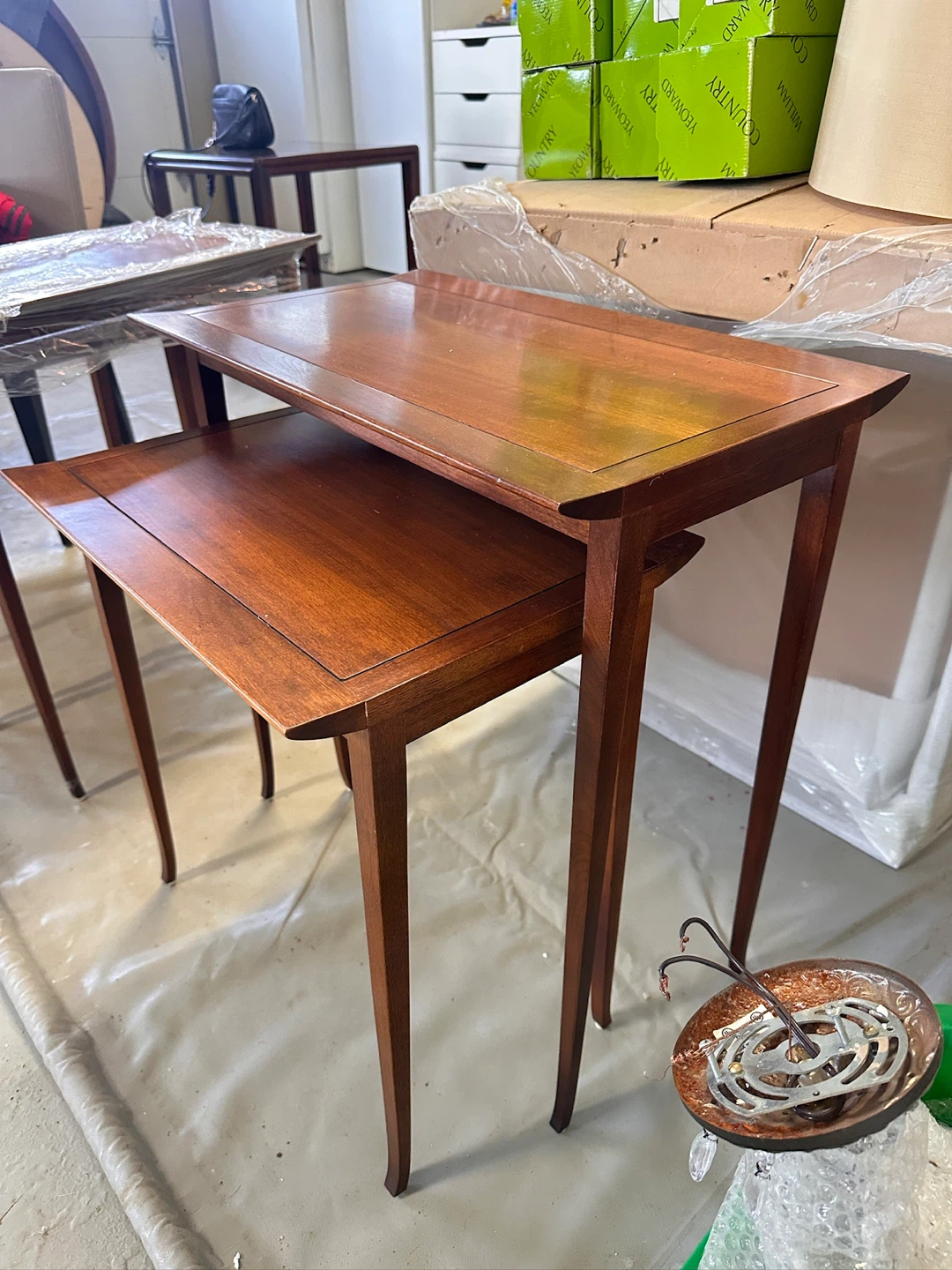 SOLID  WOOD - Walnut Nesting Tables by Baker Design
