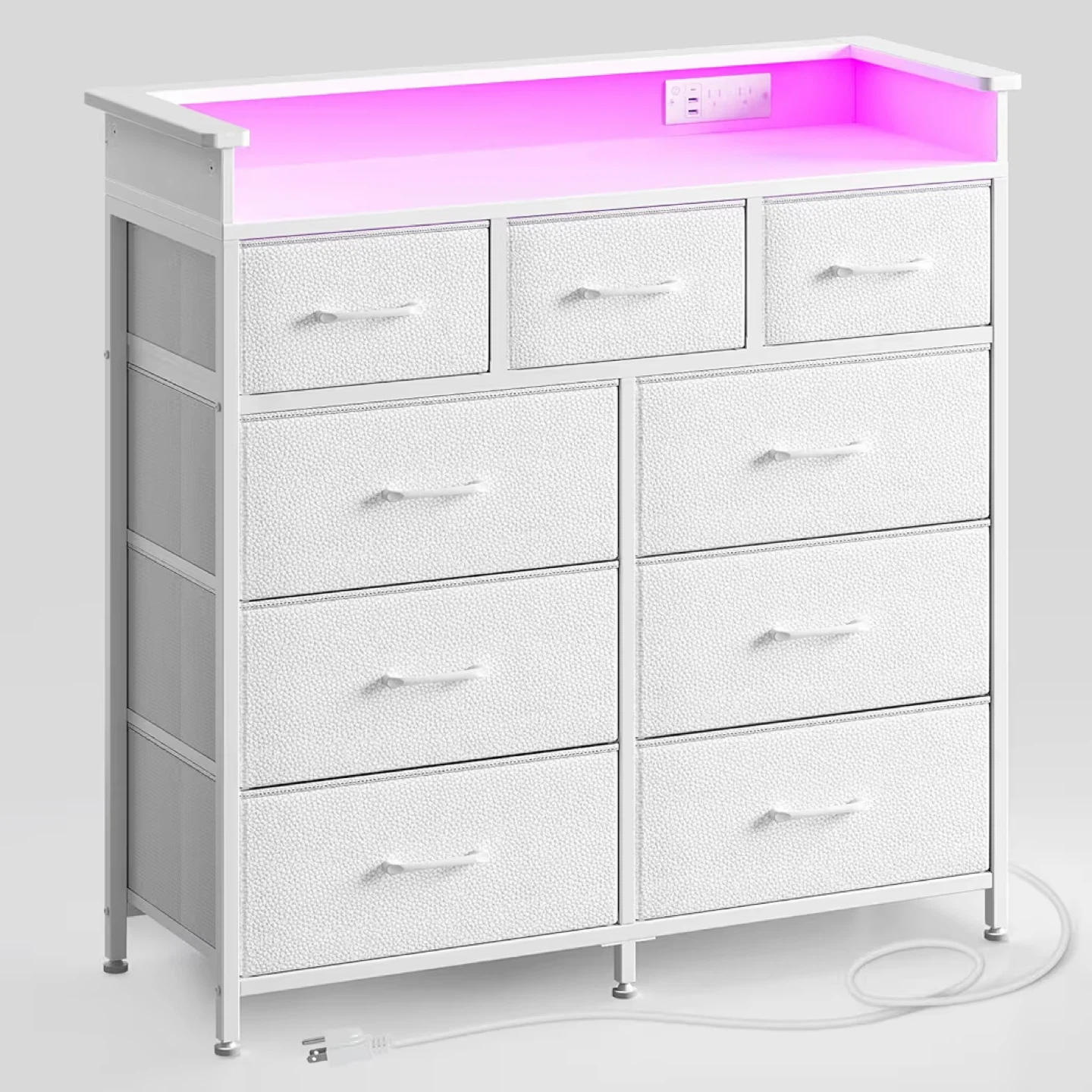 Rolanstar 9-Drawer Tall Dresser with lights