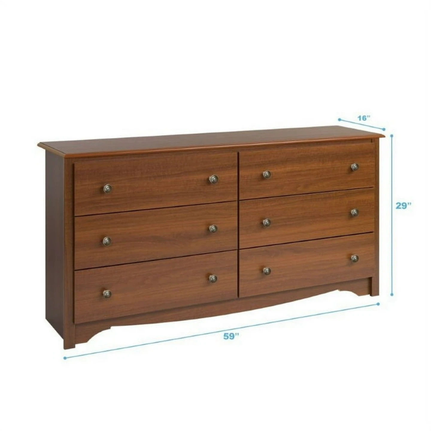 Prepac Monterey Cherry 6 Drawer Double Dresser - photo 4