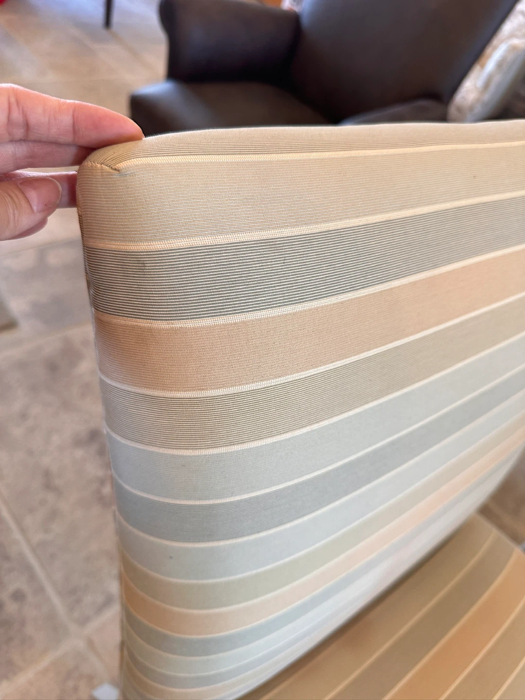 TWO Pastel Stripe Dining Chairs – SOLID Maple Frame - photo 4