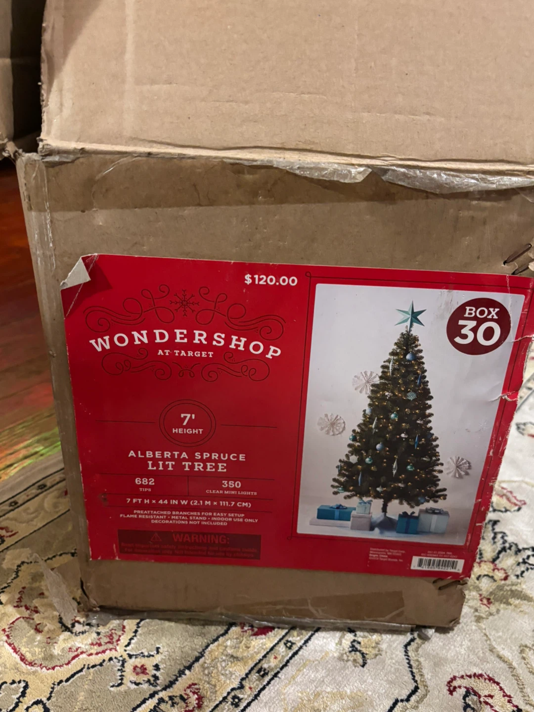 7' Wondershop Alberta Spruce Pre-Lit Artificial Christmas Tree - photo 2