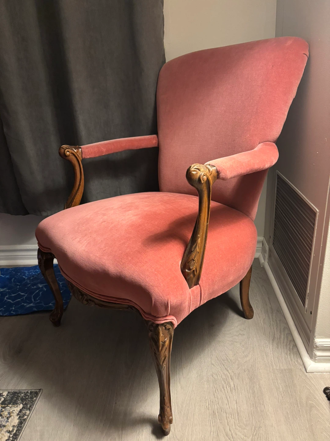 Pink Velvet Accent Chair