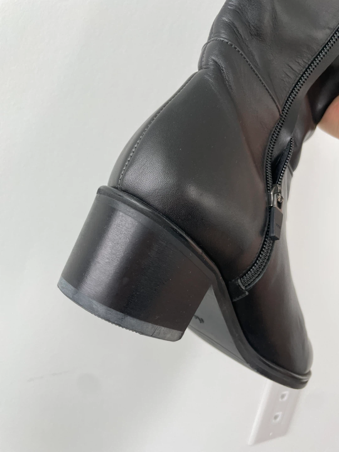 Black Leather Knee-High Boots - photo 5
