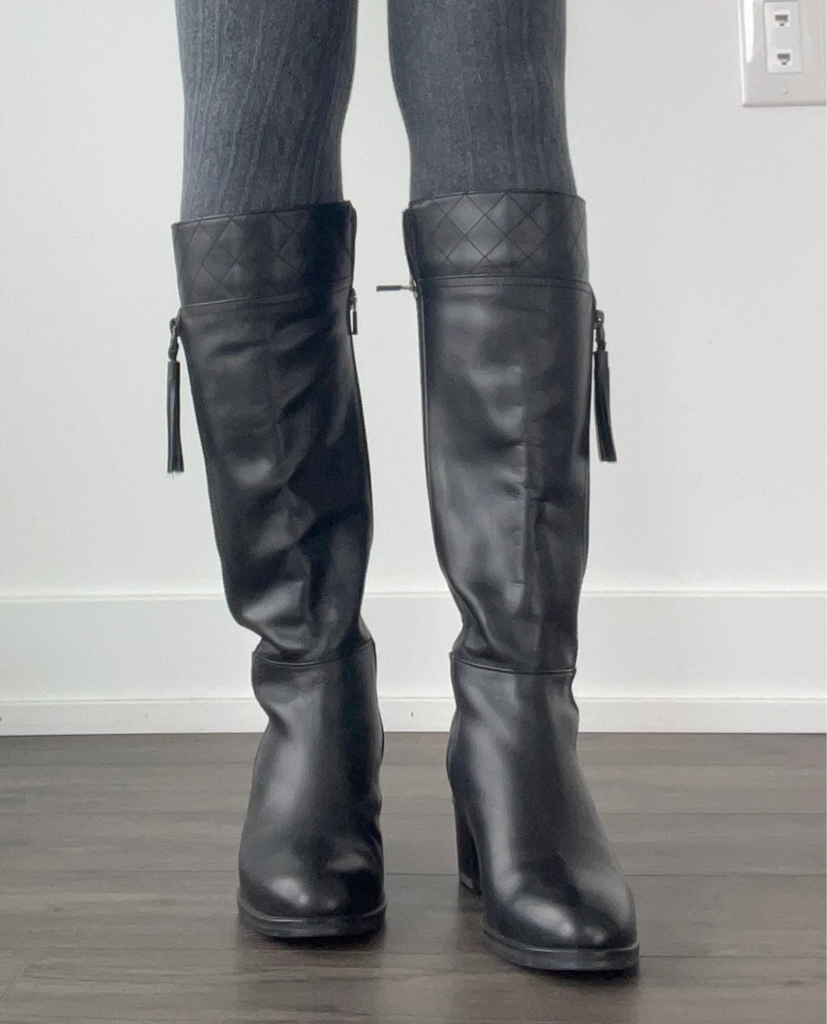 Black Leather Knee-High Boots - photo 2