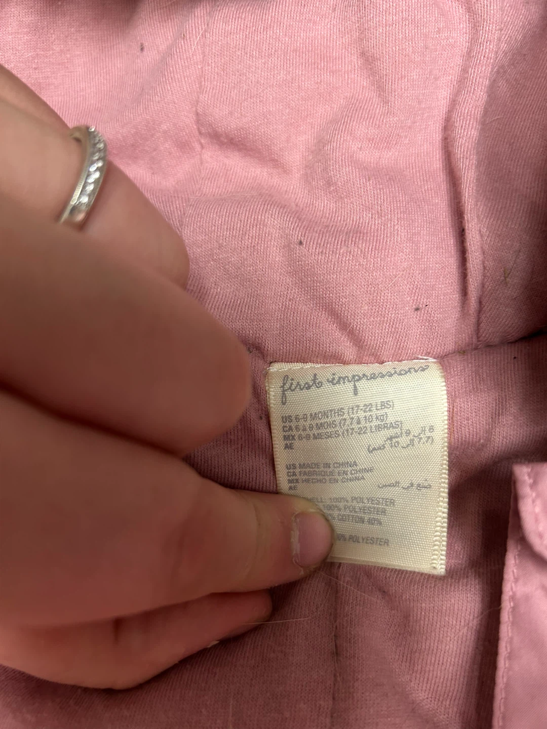 Pink Puffer Snowsuit - 6-9 Months - photo 2