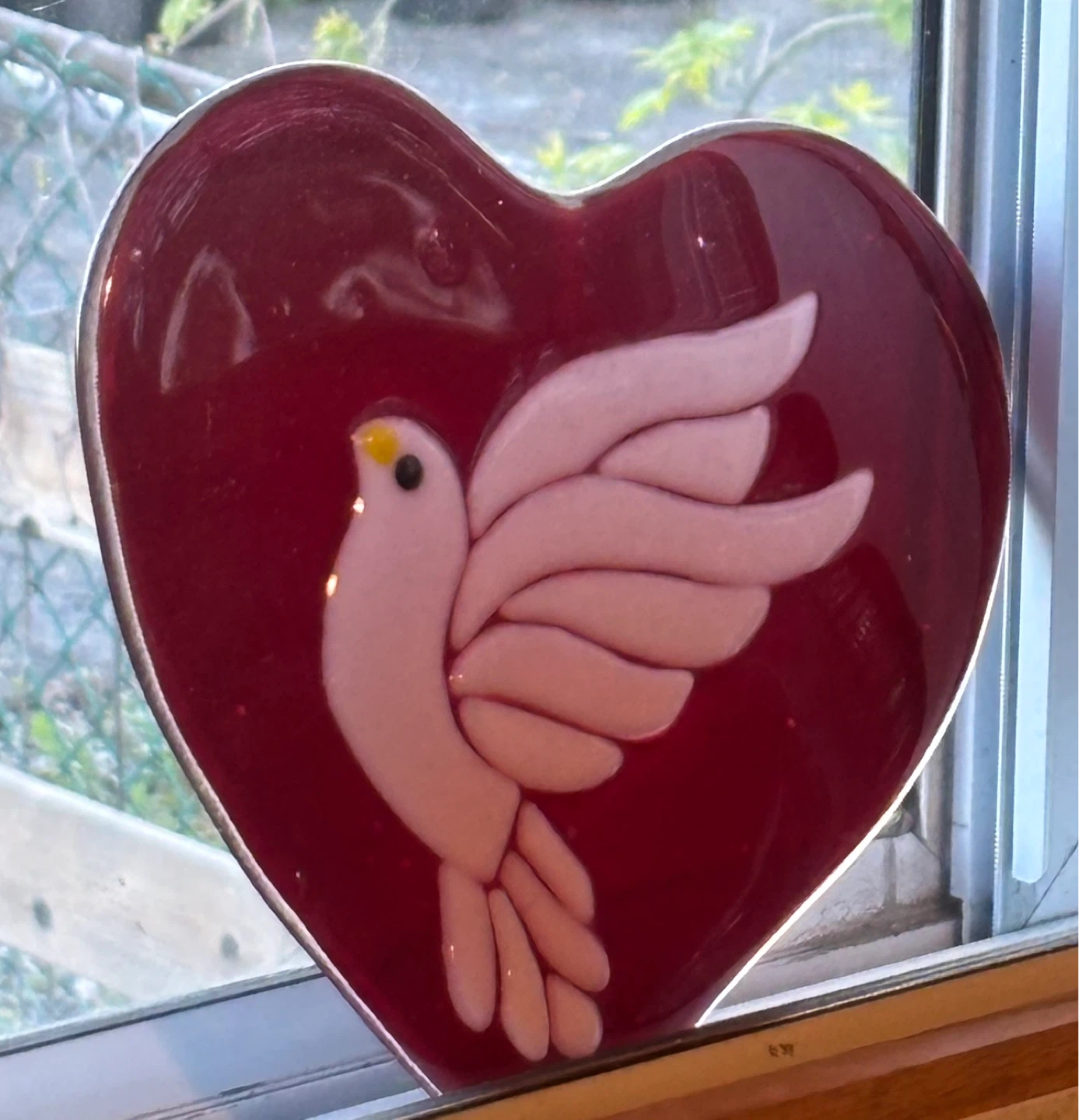 Heart and Dove Stained Glass Suncatcher - photo 2