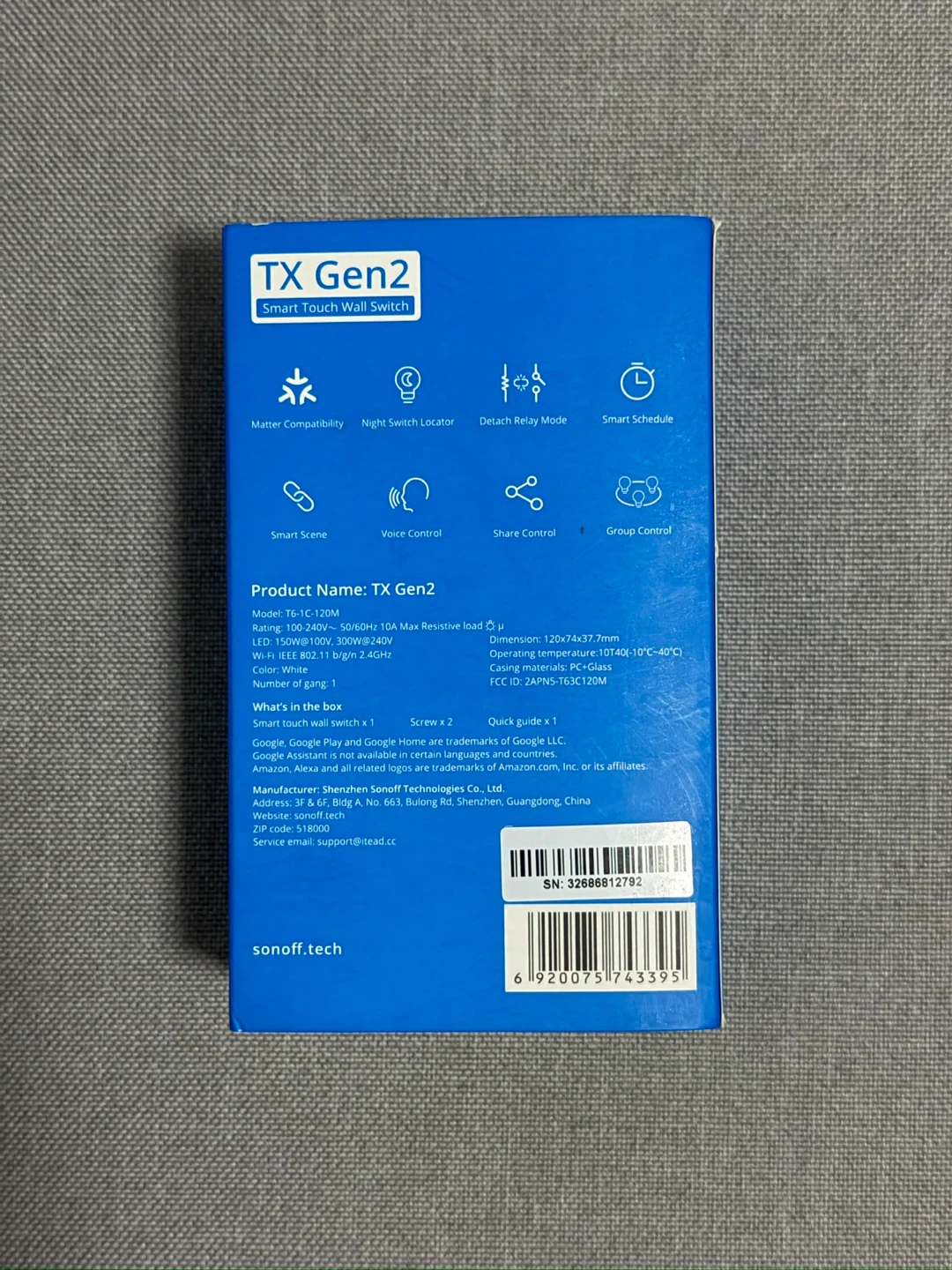 SONOFF TX Gen2 Smart Touch Wall Switch - photo 2