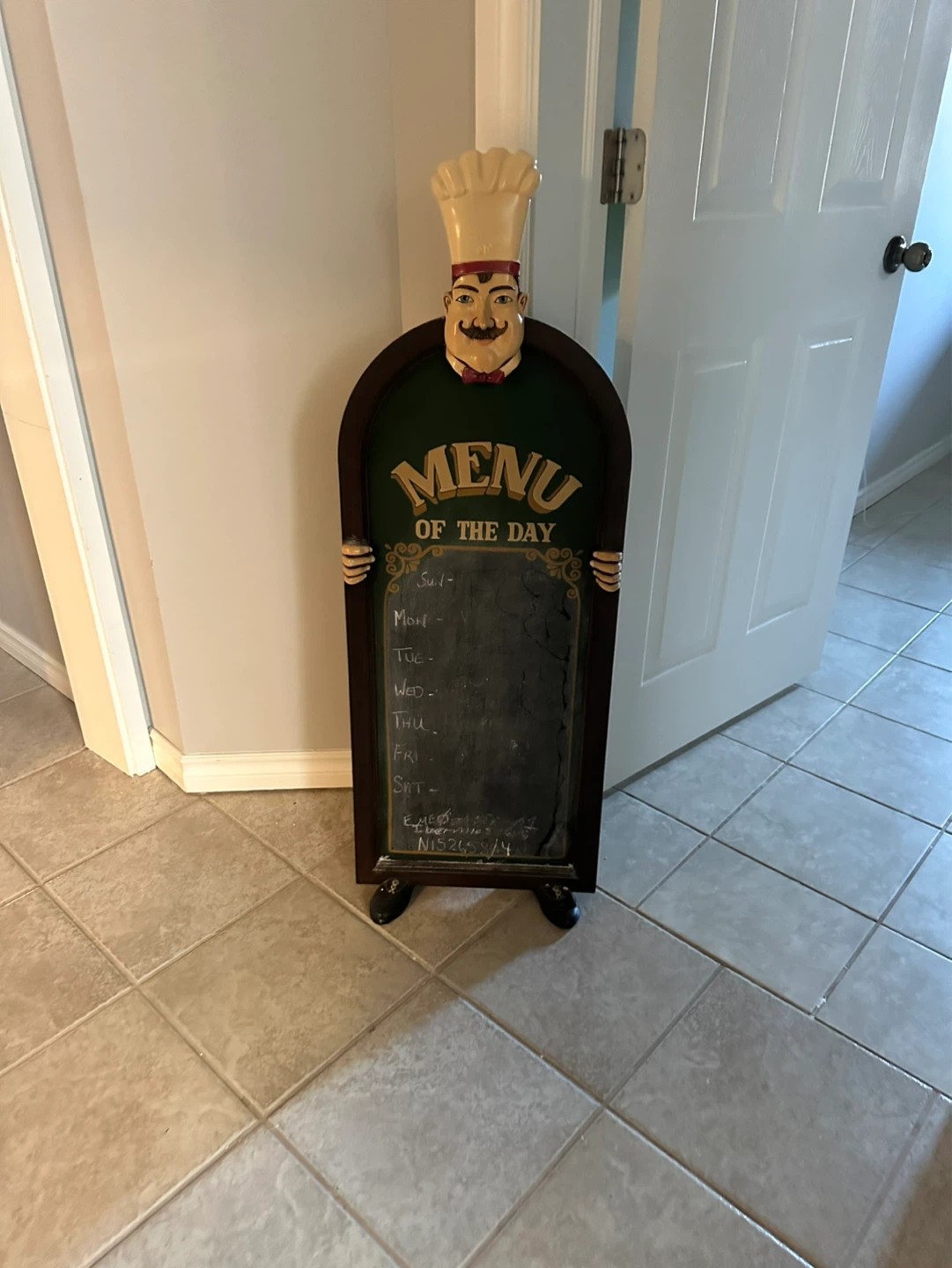 Chef Menu of the Day Chalkboard