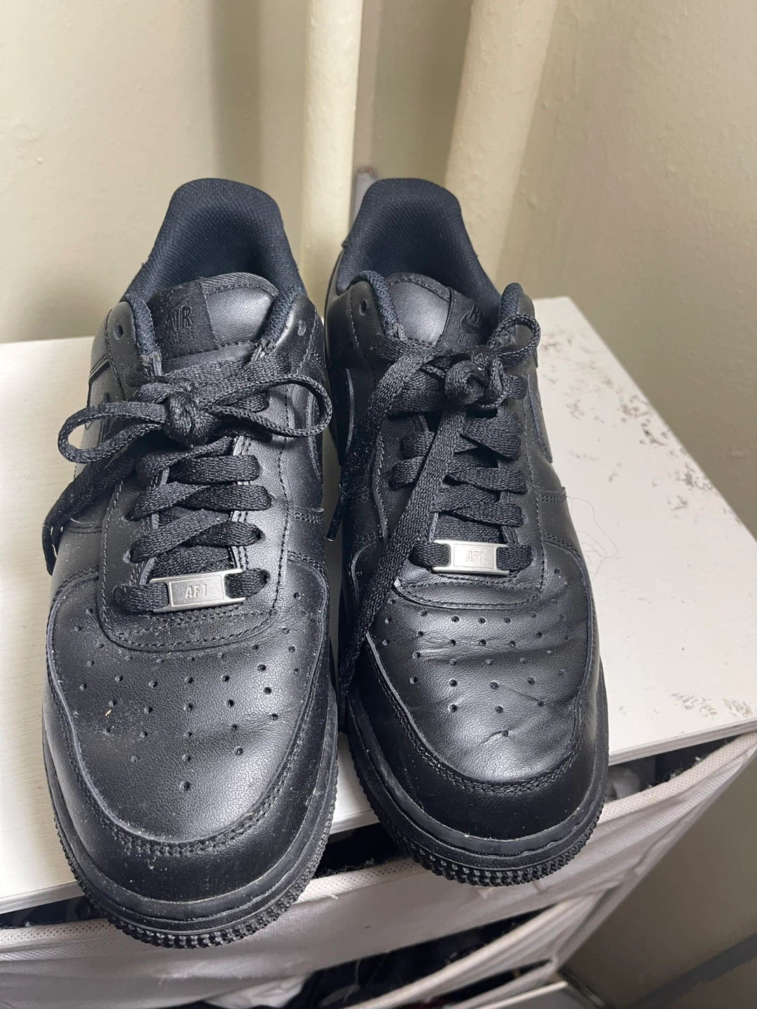 Nike Air Force 1 Low Black Leather Men's Shoes - photo 2