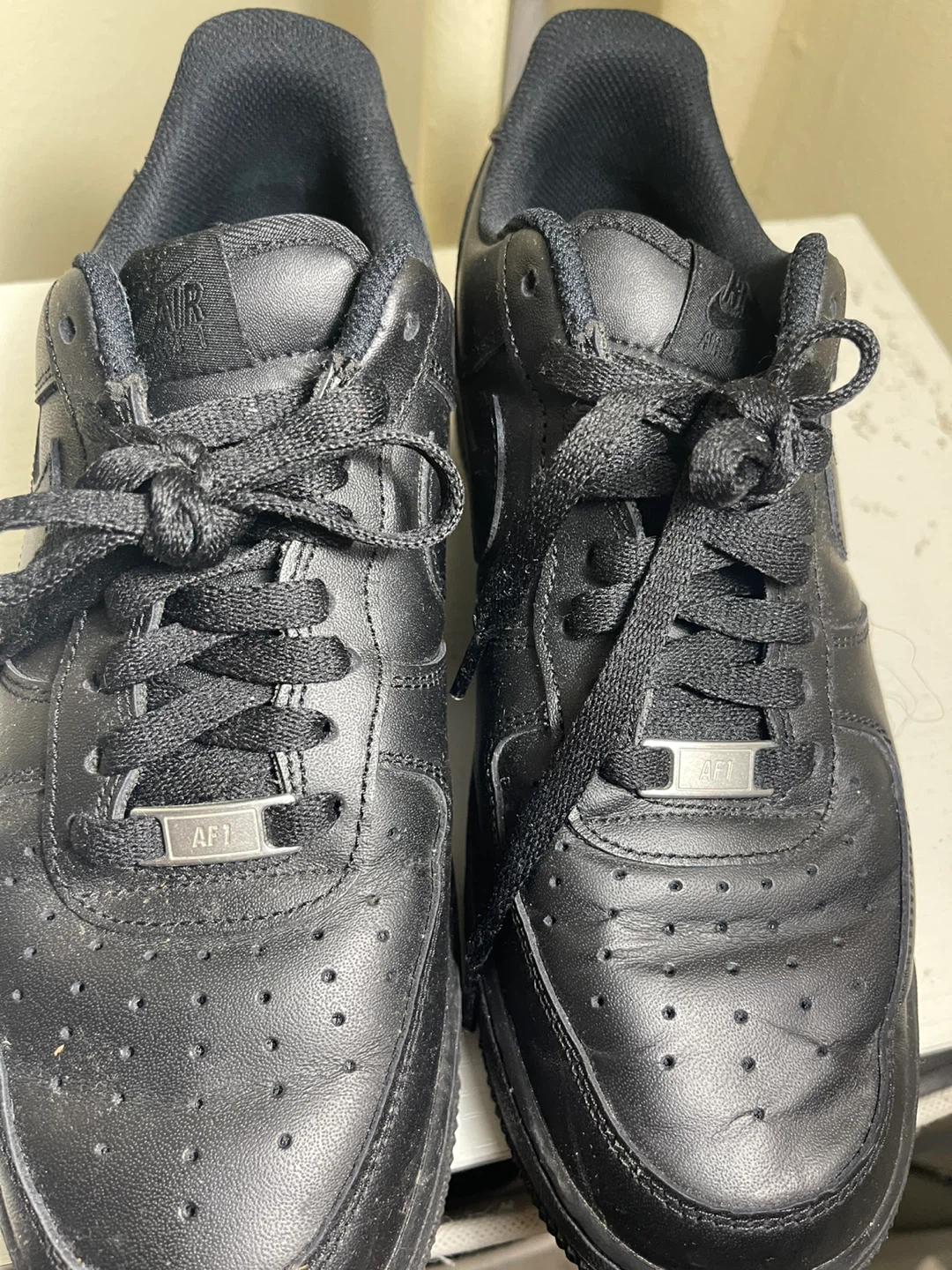 Nike Air Force 1 Low Black Leather Men's Shoes