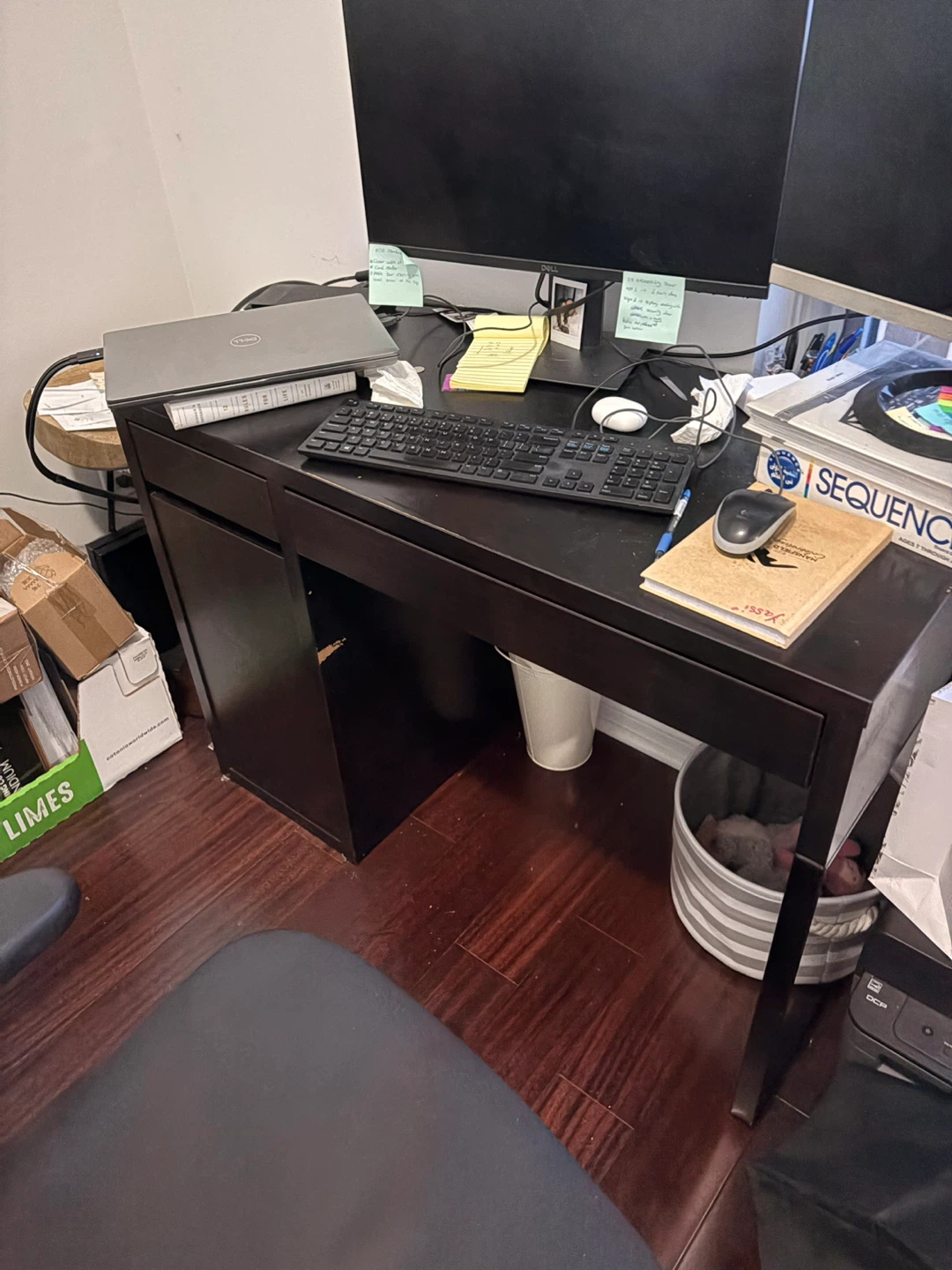 Dark Brown Desk with Drawer