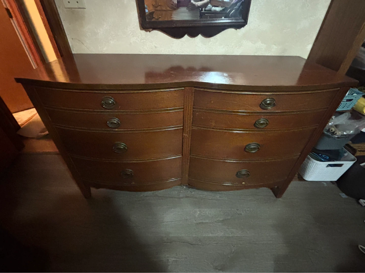 Wooden Dresser with Curved Front