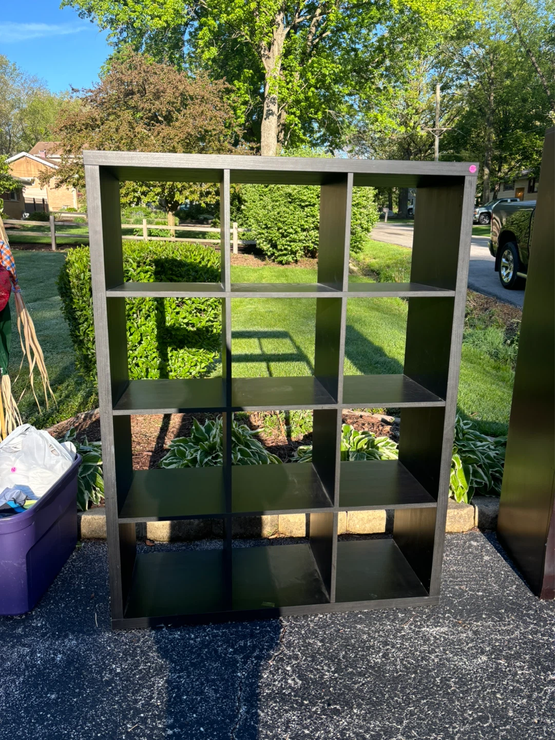 Black 12 Cube Storage Shelf Unit