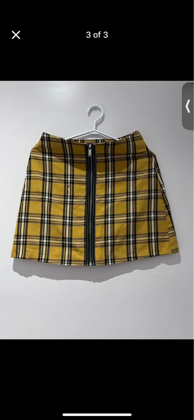 Stradivarius Yellow Plaid Mini Skirt - photo 3