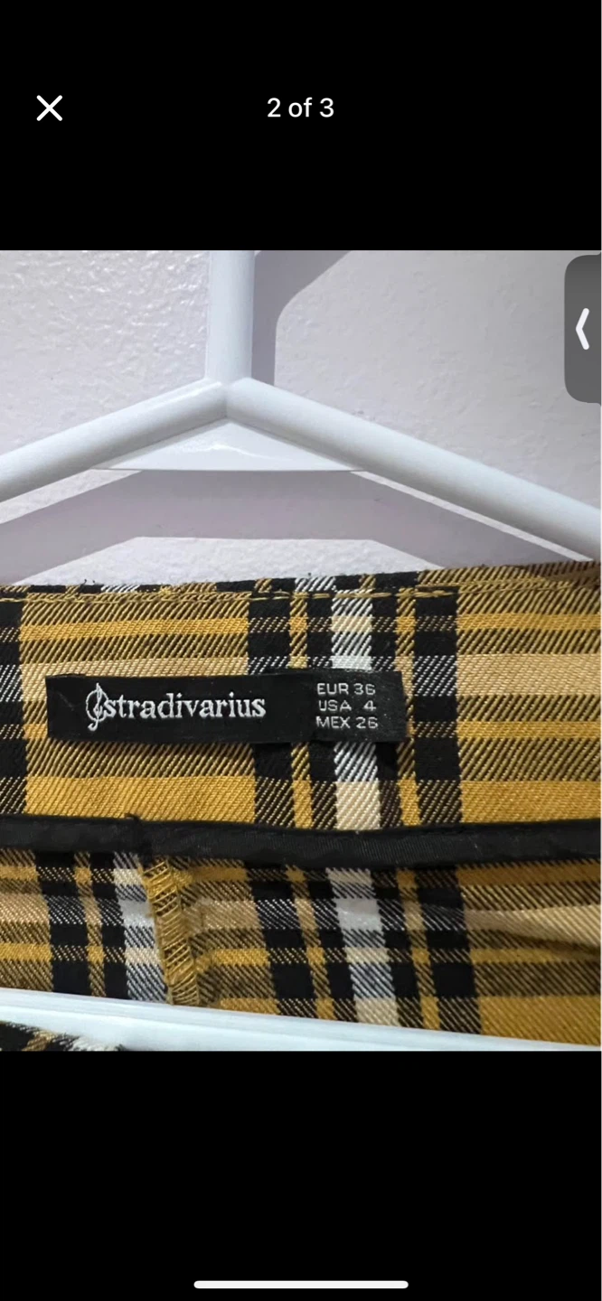 Stradivarius Yellow Plaid Mini Skirt - photo 2