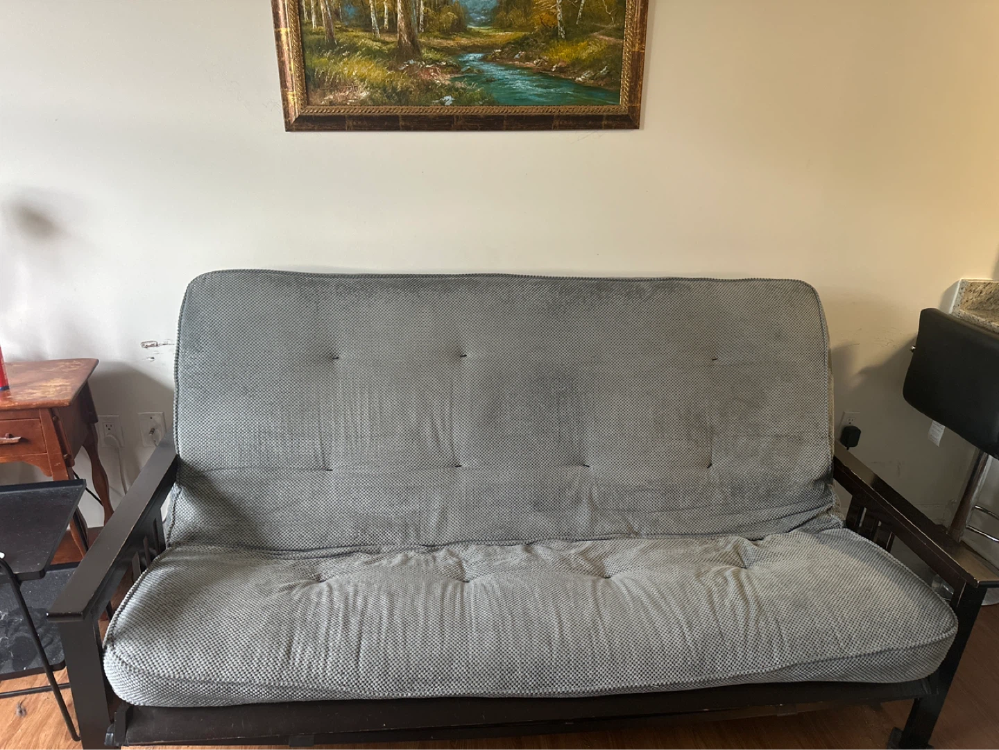Gray high end Futon Cushion. Queen size.
