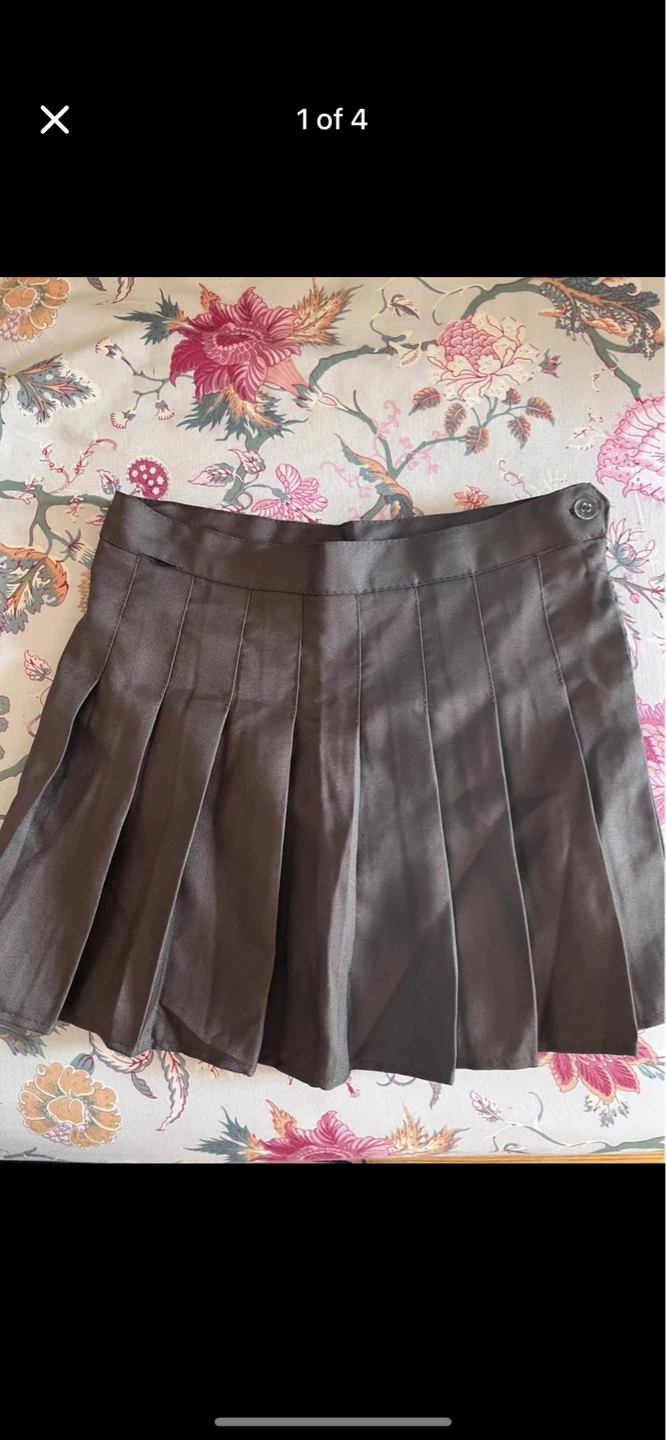 Pleated Mini Skirt - Dark Gray - photo 2