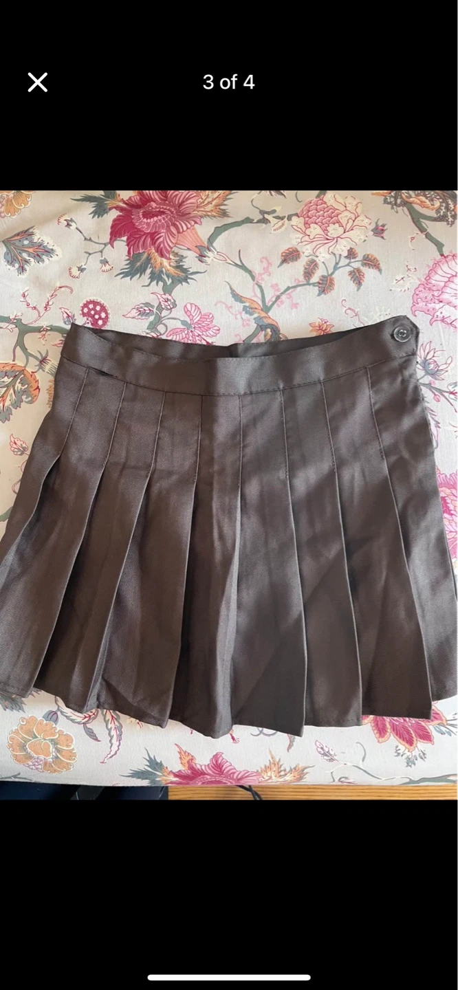 Pleated Mini Skirt - Dark Gray