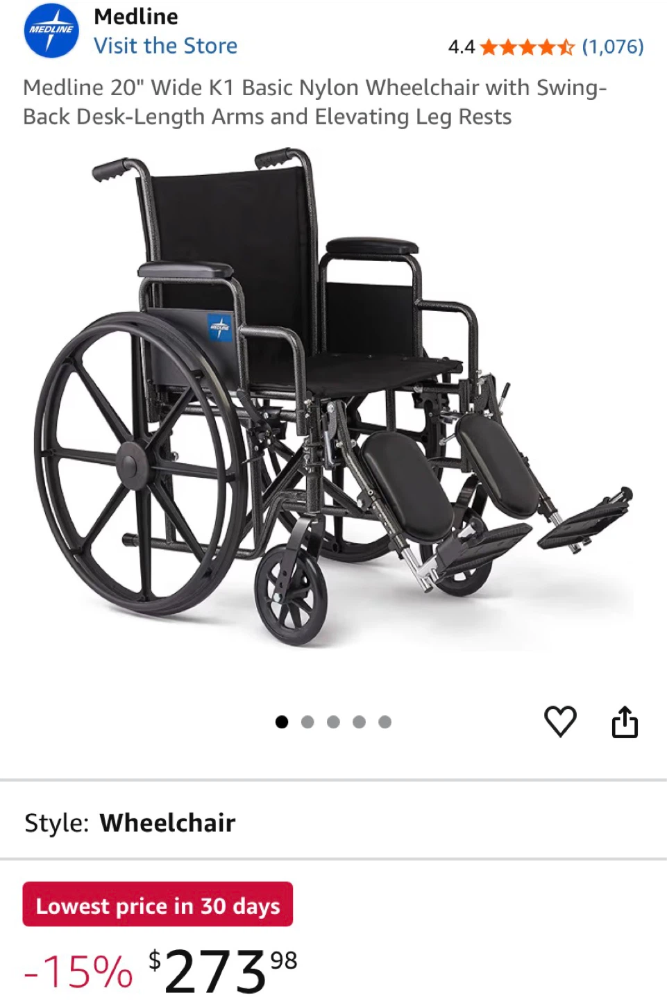 Wheelchair Medline 20" - photo 3